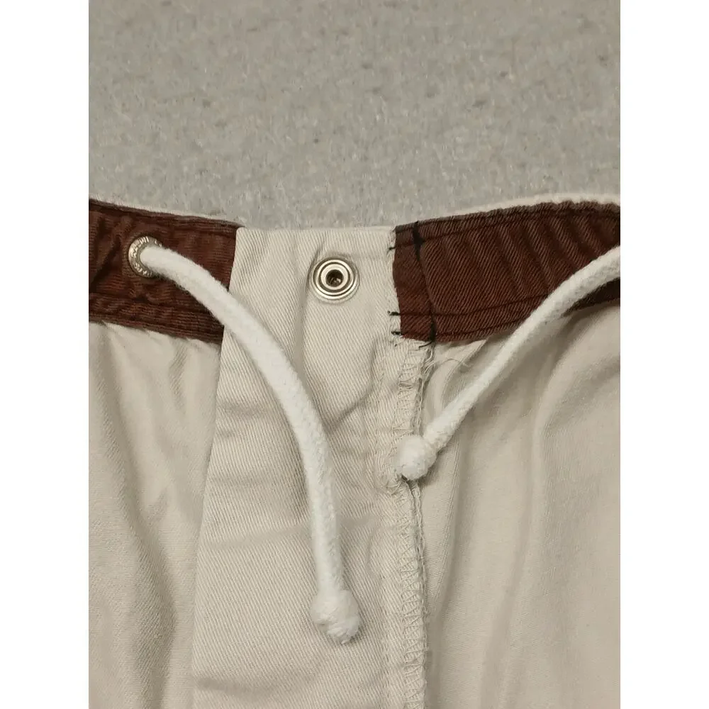 Chaps Ralph Lauren (Large) Men's Beige Vintage Cotton String and Zip Shorts